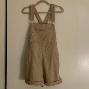 Nasty gal brand tan cordaroy overall shorts